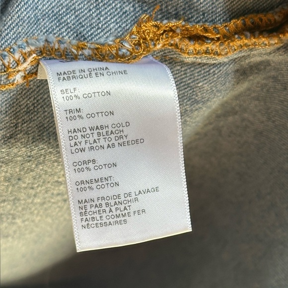 NEW Anthropologie Maeve Denim Mini Shift Dress w/ Lace Up Shoulders Women’s S - Picture 9 of 10